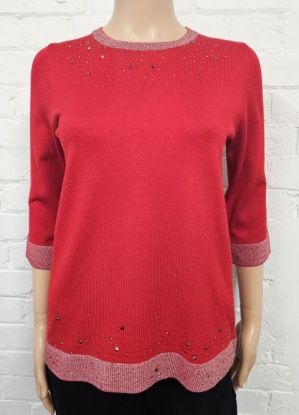 Anonymous Embellished 3/4 Length Sleeve Jumper